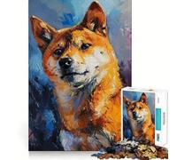 Vibrant Shiba Portrait Jigsaws for Adults1000 Pieces Brain Memory Game Fine Cut Premium Finishing Engaging Way to Pass Free Hours (50x75cm)