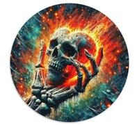 Vibrant Skull 1000 Piece Jigsaw Puzzle for Women, Men Day of The Dead Colourful Jigsaws Challenge Games Creativity & Gift Giving 1000pcs (67.5x67.5cm)