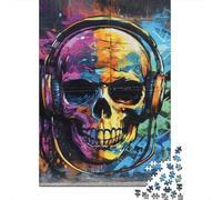Vibrant Skull Graffiti-6 Adult Jigsaw Puzzle, 1000 Pieces, 52x38cm/1000pcs, Smooth White Cardboard Pieces; for A Quiet Evening Project at Home