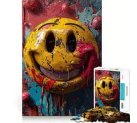 Vibrant Smiles Crazy Vibes Jigsaw for Adults1000 Pieces Brain Focus Game Precision Cut Smooth Edges Amusing Challenge for Waiting Time (50x75cm)
