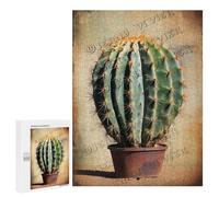 Vibrant Southwest Cactus Scene 500 Piece Wooden Jigsaw Puzzle for Adults - Artistic Puzzle for Nature Lovers, Fun and Challenging Activity for Home Aesthetic, Finished Size 21 x 15 Inches