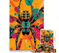 Vibrant Spider Illustration 1000 Pieces Jigsaw Puzzles for Teenagers Strategic Think Serene Escape Clean Cut Thoughtful Xmas (38x26cm)