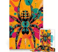 Vibrant Spider Illustration Adults 1000 Pieces Puzzle Mental Fun Game Advanced Laser Cutting Tech Amusing Challenge for Waiting Time (38x26cm)