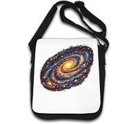 Vibrant Spiral Galaxy with Planets Shoulder Bag White