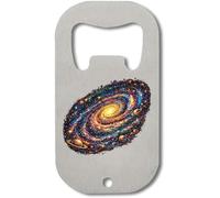 Vibrant Spiral Galaxy with Planets Stainless Steel Bottle Opener Silver