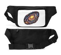Vibrant Spiral Galaxy with Planets Unisex Waist Bag Black