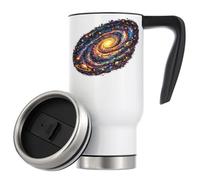 Vibrant Spiral Galaxy with Planets Vacuum Insulated Thermal Travel Coffee Mug 480ml White