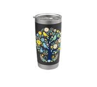 Vibrant Spring Tree with Birds and Blossoms Stainless Steel Insulated Tumbler