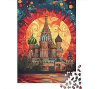 Vibrant St. Basil's 1000-Piece Adult Jigsaw Puzzle, 70x50cm/1000pcs, White Card Pieces with Reduced Dust; for Relaxed Evenings at The Table