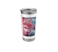Vibrant Stained Glas Blossoming Tree with Dynamic Color Stainless Steel Insulated Tumbler