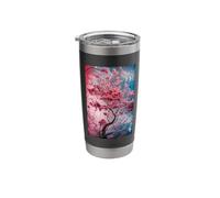 Vibrant Stained Glas Blossoming Tree with Dynamic Color Stainless Steel Insulated Tumbler
