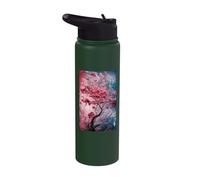 Vibrant Stained Glas Blossoming Tree with Dynamic Color Stainless Steel Insulated Water Bottle