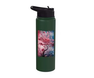 Vibrant Stained Glas Blossoming Tree with Dynamic Color Stainless Steel Insulated Water Bottle