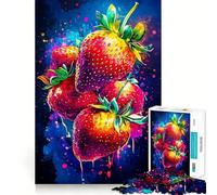 Vibrant Strawberries Kitchen Style Jigsaw Puzzles for Adults 1000 Mind Boost Game Uniform Size Precise Pieces Travel-friendly Brain Game Gift (38x26cm)