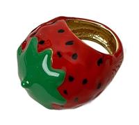 Vibrant Strawberry/Fruit Rings Dripping Oil Lightweight and Comfortable Jewelry Fashion Accessory Fashion Accessory