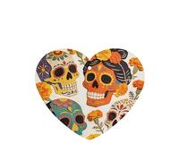 Vibrant Sugar Skulls & Marigolds Print 4Pcs Lavender Scent Hanging Lightweight Car Scent for Car Bedroom Wardrobe Bathroom
