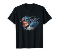 Vibrant Swallow Songbird Blue Orange Feathers T-Shirt