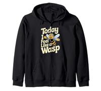 Vibrant Sweet Awesome Bug Cool Unique Backyard Vivid Wasp Zip Hoodie