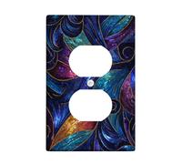 Vibrant Swirl Light Switch Cover Plates/Outlet Covers, Blue and Violet Decorative Wall Accents, Thermoplastic Wall Plates, Standard Size Single Duplex Outlet