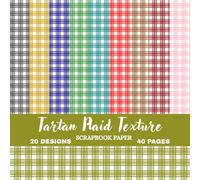 Vibrant Tartan Plaid Scrapbook Paper Collection: Modern Stripe & Check Patterns | 8.5×8.5 Inch Craft Paper Book | 20 Unique Designs | 40 Pages for ... & DIY Projects (Scrapbook papers for kids)
