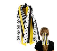 Vibrant Team Colors - Soccer Pattern Clam, Decorative Satin Ribbon for Gameday Style, Gentle Creaseless Elastic, Soccer Gift Item with Fade-Resistant Print, Versatile Wrist Knot for Team Spirit