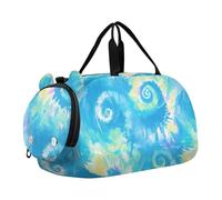 Vibrant Tie-dye Color Explosion Design Duffel Gym Bags with Shoes Compartment Large Capacity Overnight Travel Weekender Tote for Travel, Swimming, Dance, Ballet