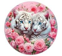 Vibrant Tiger 1000 Pieces The Wise Tiger Jigsaw Puzzle Round DIY Unique Puzzle Games Women Gifts for Men 1000pcs (67.5x67.5cm)