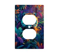 Vibrant Tiger Light Switch Cover Plates/Outlet Covers, Bold Orange Jungle Design for Wall Accents, Thermoplastic Wall Plates, Standard Size Single Duplex Outlet