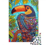 Vibrant Toucan Artwork-5 Jigsaw Puzzle for Adults, 1000 Pieces, 38x26cm/1000pcs; White Card with A Low-dust Finish; Relaxed Solo Time at Home