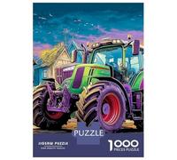 Vibrant Tractor Scene 1000 Pieces Eco-Friendly Paper Colorful Rural IllustrationPuzzle Adult Hobbyists Portable Mind Decompression Hours Entertainment 38x26cm/1000pcs
