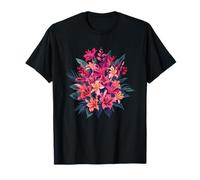 Vibrant Tropical Flower Bouquet Hibiscus Lily T-Shirt