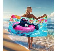 Vibrant Tropical Monkey Beach Towel Peach Pool Float Fun Design Quick Dry Absorbent Sand Free Soft Lightweight Travel Outdoor Essentials 70x35 Inch