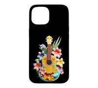 Vibrant Ukulele Tropical Flowers Music Player Case for iPhone 15