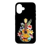 Vibrant Ukulele Tropical Flowers Music Player Case for iPhone 16