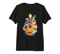 Vibrant Ukulele Tropical Flowers Music Player Premium T-Shirt