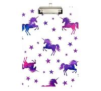 Vibrant Unicorns Clipboard Acrylics Portable Clipboard Travel Clipboards with Low Profile Metal Clip for Students, Women, Man