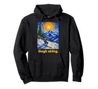 Vibrant Van Gogh Style Skiing Mountain Skier Art Pullover Hoodie