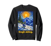 Vibrant Van Gogh Style Skiing Mountain Skier Art Sweatshirt
