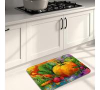 Vibrant Vegetable Kitchen Mats for Floor, Colorful Garden Fresh Design Soft Mats, Cushioned Comfort Washable Non Slip Decor Rugs for Kitchen Sinks Laundryroom Bathroom 20x31 Inch