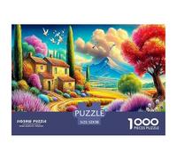Vibrant Village 1000 Pieces Challenging Game Toys Gift -Villa (colorful Fields) for Home Wall Decoration Puzzle for Adults Kids52x38cm/1000pcs