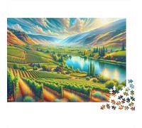 Vibrant Vineyard Valley Scenery 1000-Piece Puzzle for Adults, 70x50cm/1000pcs, Smooth White Pieces for Easy Handling; for Relaxed Evenings at The Table
