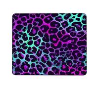 Vibrant Violet Leopard Print Desk Mouse Pad, Colorful Abstract Animal Design Non-Slip Washable Mousepad for Home and Office Computer, Laptop Square 8x10 Inch