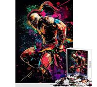 Vibrant Warrior Art 1000 Piece Jigsaw Puzzles for Adults Improve Overall Mental Performance Mindful Soothing Leisure Game (50x75cm)