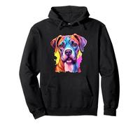 Vibrant Watercolor Boxer Dog Art Pop Canine Lover Design Pullover Hoodie