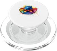 Vibrant Watercolor Hat Rainbow Paint Splatter PopSockets PopGrip for MagSafe