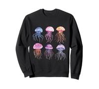 Vibrant Watercolor Jellyfish Aquatic Life Design Sweatshirt