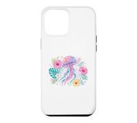 Vibrant Watercolor Jellyfish Tropical Floral Art Case for iPhone 12 Pro Max
