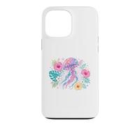Vibrant Watercolor Jellyfish Tropical Floral Art Case for iPhone 13 Pro Max
