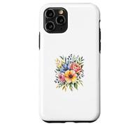 Vibrant Watercolor Rose Poppy Floral Design Case for iPhone 11 Pro