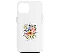 Vibrant Watercolor Rose Poppy Floral Design Case for iPhone 13